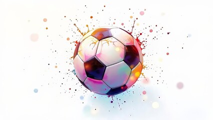 Fototapeta premium Hand-drawn football art, vibrant and bold.