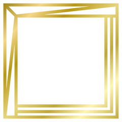 Golden square frame isolated on white. Interesting frame . Vector frame for text, photo, card, certificate, picture, banner, poster. Gold	