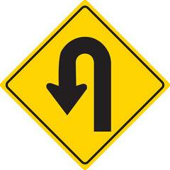 U-turn symbol and traffic sign vector illustration