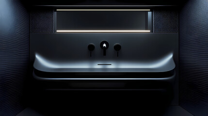 Obraz premium Contemporary luxury washbasin with matte black finish and integrated storage