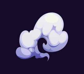 Cartoon cloud of smoke, explosion, traffic fume. Vector comic book effect, dust speed trail, cloud puff or hot drink steam. Isolated fire blast, fog, vapor, smog flow motion, insecticide evaporation