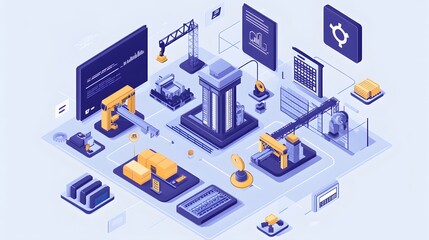 Fototapeta premium Factories that use advanced data analytics, IoT, and artificial intelligence to optimize production, monitor equipment, and improve product quality