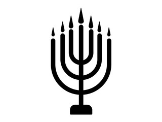 Big menorah icon, flat style pictogram icon for mobile app ui or ux, vector illustration symbol logo design sign, isolated on white