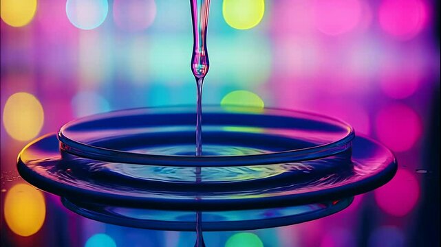 close-up of a drop dripping from a pipette. selective focus