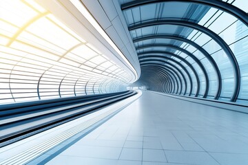Fototapeta premium Modern tunnel with sleek design and futuristic feel
