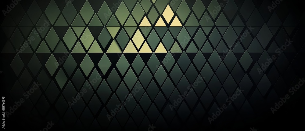 Aufkleber black and white image of a complex geometric pattern made up of squares and triangles. the squares a