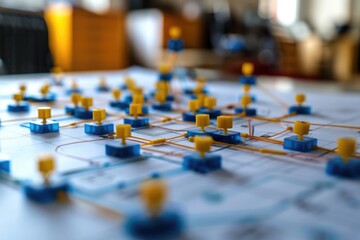 A detailed view of a board game in progress, ideal for use in articles or social media posts about gaming
