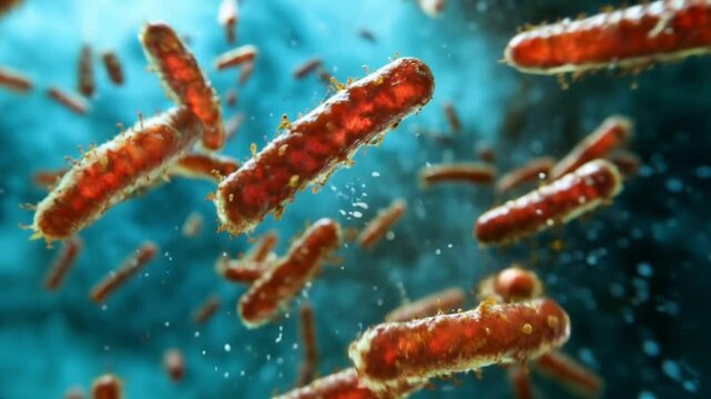 3D Illustration of Rabies Viruses