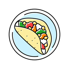 tacos fish color icon vector. tacos fish sign. isolated symbol illustration