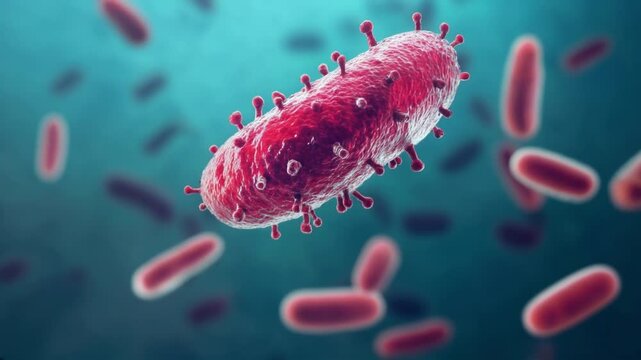 3D Illustration of Rabies Viruses