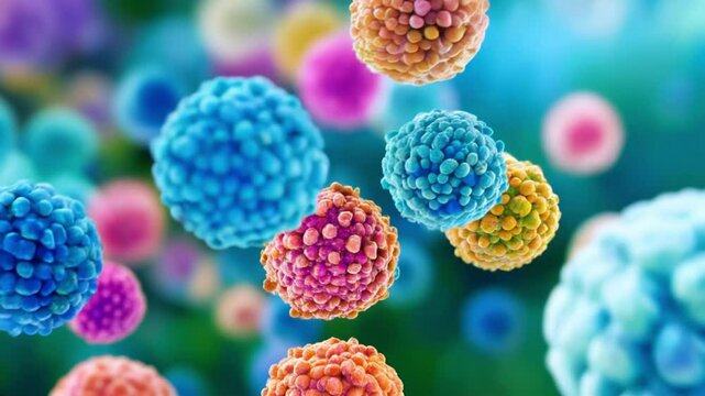 3D Illustration of Rabies Viruses