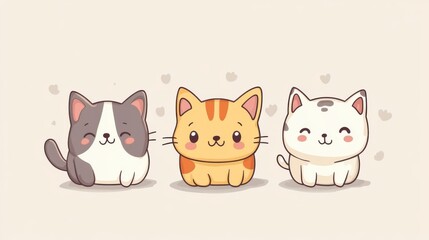 Fototapeta premium Whimsical Wildlife: Simple Cartoon Animal Illustrations