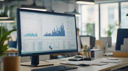 Close-up digital screen showing line graph with upward and downward trends, symbolizing cancer research progress and setbacks, medical charts and scientific symbols in background.