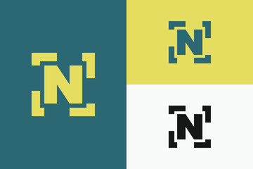 modern letter N logo, simple letter N logo.