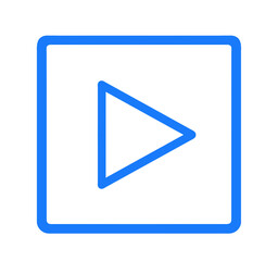 シンプルな青色の再生ボタン	
