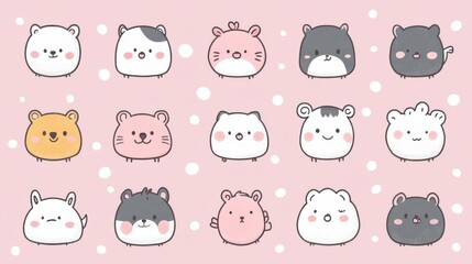 Whimsical Wildlife: Simple Cartoon Animal Illustrations