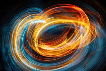Fototapeta premium Dynamic light painting art captured in an abstract setting showcasing vibrant colors and unique patterns emphasizing lighting techniques in a dark environment artistic viewpoint