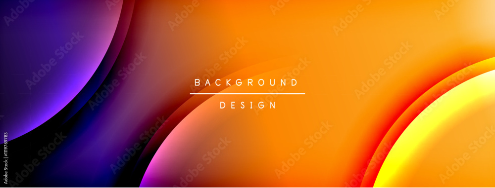 Poster bright rainbow style color gradient with curve round shape line background. vector illustration for 