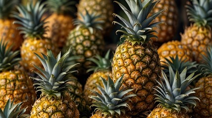  Ripe Pineapple Closeup