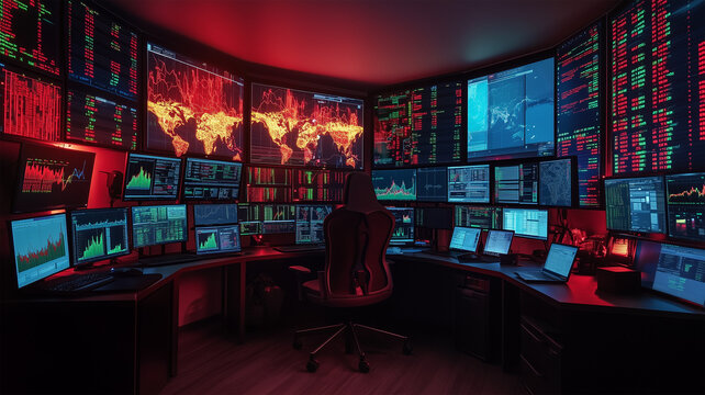 金融データで満たされたモニター部屋 - Powered by Adobe