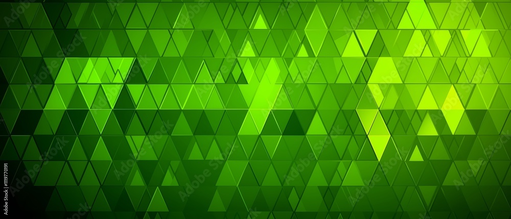 Aufkleber vibrant green background with a multitude of green triangles scattered throughout. the triangles are