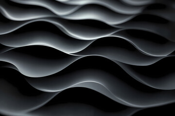 Obraz premium An organic pattern of dark gray lines creates the illusion of a wavy hexagon on a black background. A complex and textured design adds depth to the black canvas.