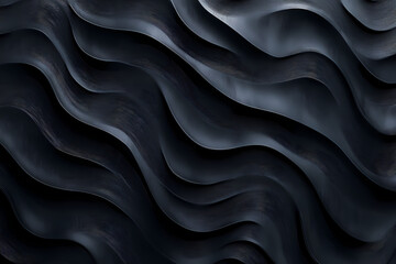 An organic pattern of dark gray lines creates the illusion of a wavy hexagon on a black background. A complex and textured design adds depth to the black canvas.