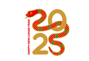 2025 Chinese lunar new year snake vibrant vector calendar number for festivities and cultural celebrations, featuring traditional red and gold reptile animal symbolizing prosperity and good fortune