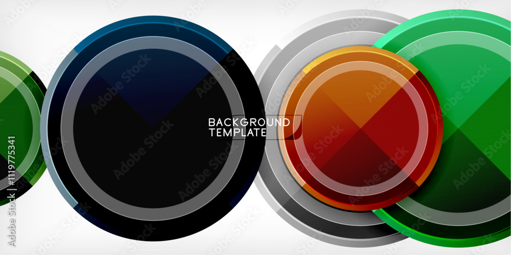 Poster Minimal geometric abstract background. Circle triangle design