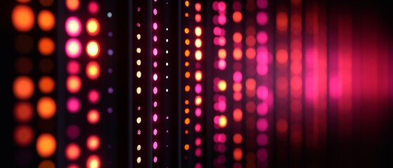 Obraz premium Series of colorful dots that are arranged in a row. The dots are of different sizes and colors, creating a vibrant and dynamic effect. Concept of energy and excitement