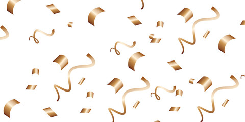Luxury vector Golden confetti isolated on white background. Scatter gradient with gold confetti on dark backdrop. Glamour falling glitter. New year wallpaper .brochure template. Cover texture design.	
