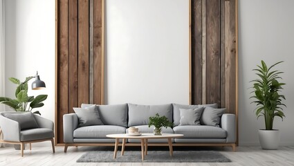 Modern living room. gray color sofa and interior decoration. interior design