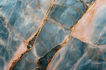 Fototapeta premium Elegant Blue Marble Texture with Golden Veins and Soft Color Transitions Ideal for Luxury Backgrounds and Design Projects, Perfect for Home or Commercial Use