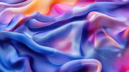 Obraz premium Colorful abstract fabric texture with soft waves and gradient effects showcasing elegance and depth suitable for design backgrounds.