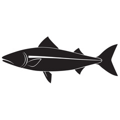 Obraz premium A black silhoutte Cobia Fish silhouette on a isoleted 