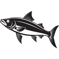 Obraz premium A black silhoutte Cobia Fish silhouette on a isoleted 