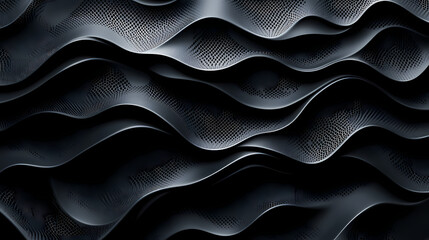 Obraz premium An organic pattern of dark gray lines creates the illusion of a wavy hexagon on a black background. A complex and textured design adds depth to the black canvas.