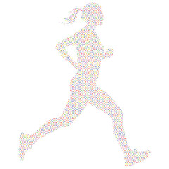 Side view of vector runner silhouette in geometric style