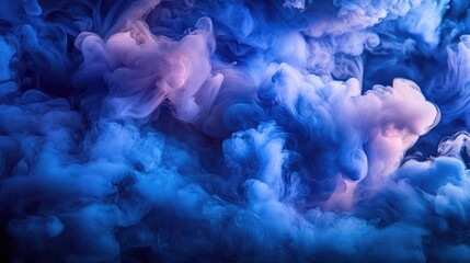 Fototapeta premium Abstract blue and pink smoke patterns on a dark background creating a captivating and colorful atmospheric effect