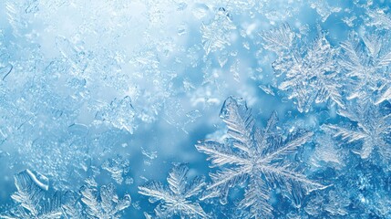 Abstract icy blue background with snowflakes representing winter and 5G technology concept for digital themes and seasonal designs