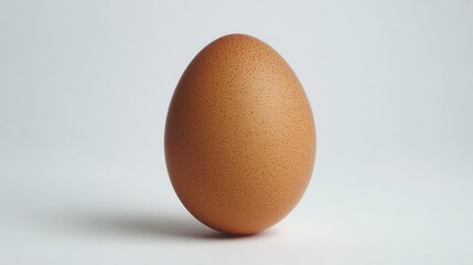 Fototapeta premium Brown egg isolated on a clean white background highlighting texture and details for culinary and food-related designs
