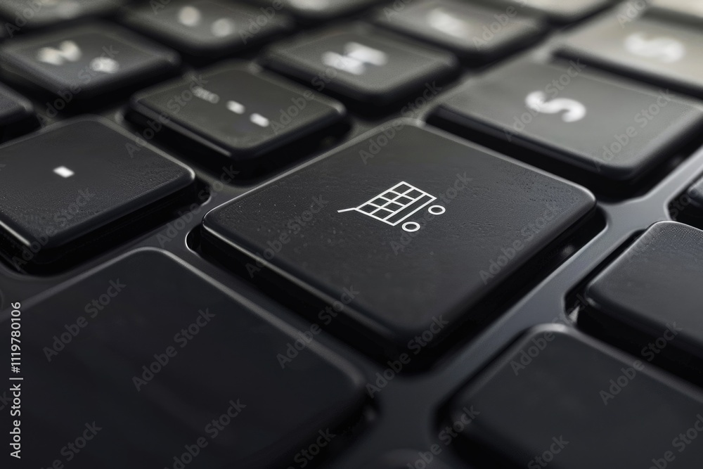 Poster a detailed view of a computer keyboard showing the individual buttons and keys