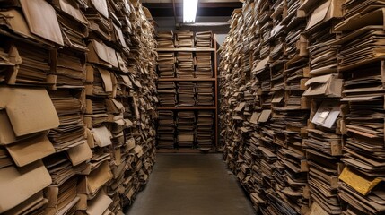 Obraz premium Efficient Document Management System Organized Archive of Old Files Representing Digitization and Automation in Enterprises