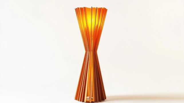 Stylish decorative tripos floor lamp with warm glow showcasing unique design and elegant lampshade isolated on a clean white background