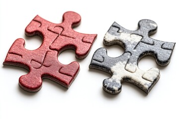 Fototapeta premium Two adjacent puzzle pieces with intricate details