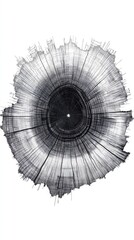 Obraz premium Abstract grayscale drawing of tree rings, showing age and growth patterns.