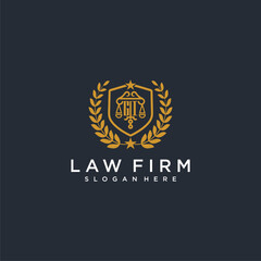 GI letter monogram logo for lawfirm with pillar & leaf image design