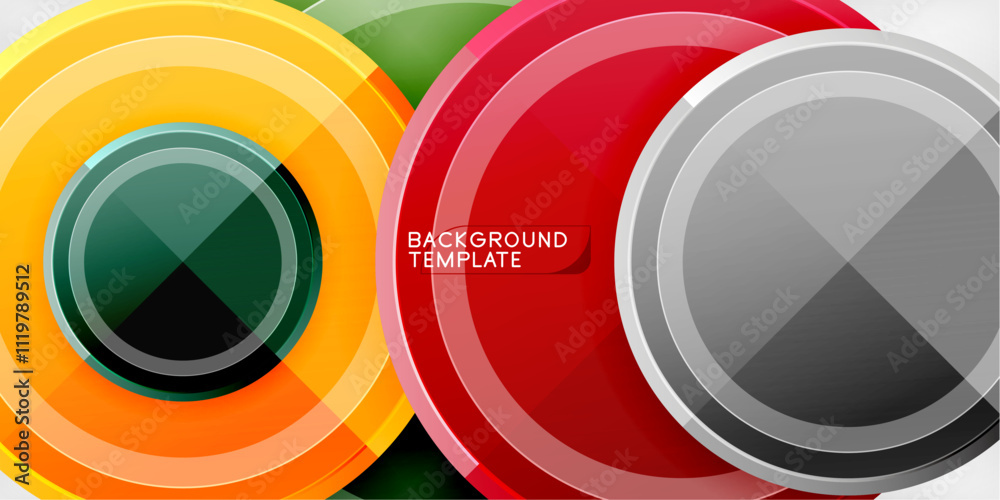Aufkleber Minimal geometric abstract background. Circle triangle design