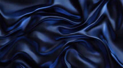 Obraz premium Elegant dark blue satin texture with soft folds suitable for graphic design and backgrounds.