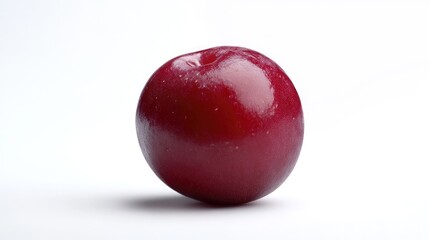 Obraz premium Ripe red cranberry closeup isolated on a clean white background showcasing its glossy texture and vibrant color